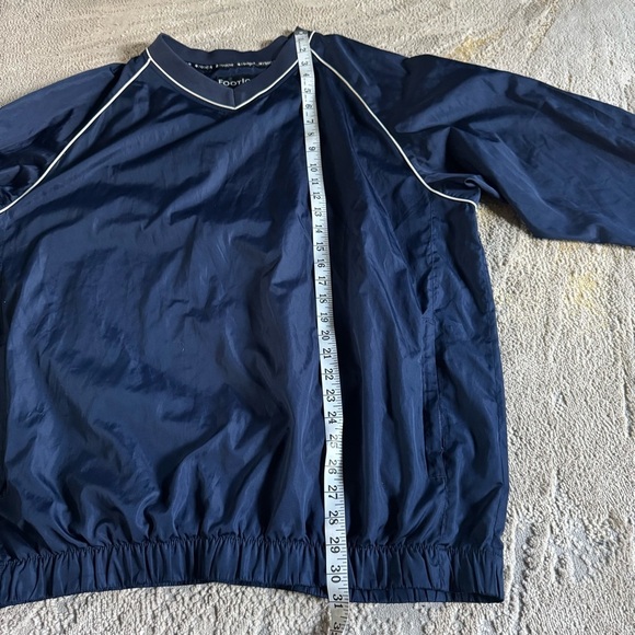 Footjoy golf v neck navy blue windbreaker pullover nylon pockets XL - Picture 5 of 7